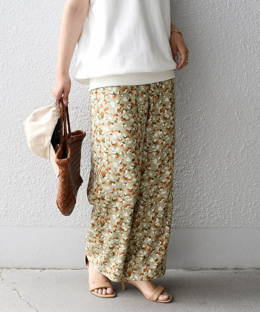 〈手洗い可能〉プリントツイルドロストパンツ