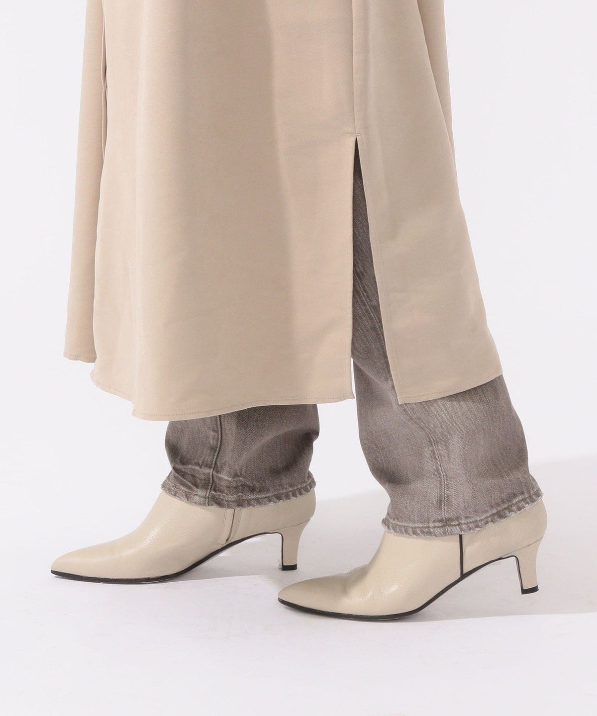 〈手洗い可能〉フェイクスエード羽織りワンピース