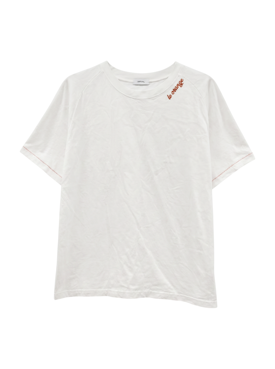 SHIPS any:〈ウォッシャブル〉ネック エンブロイダリー TEE
