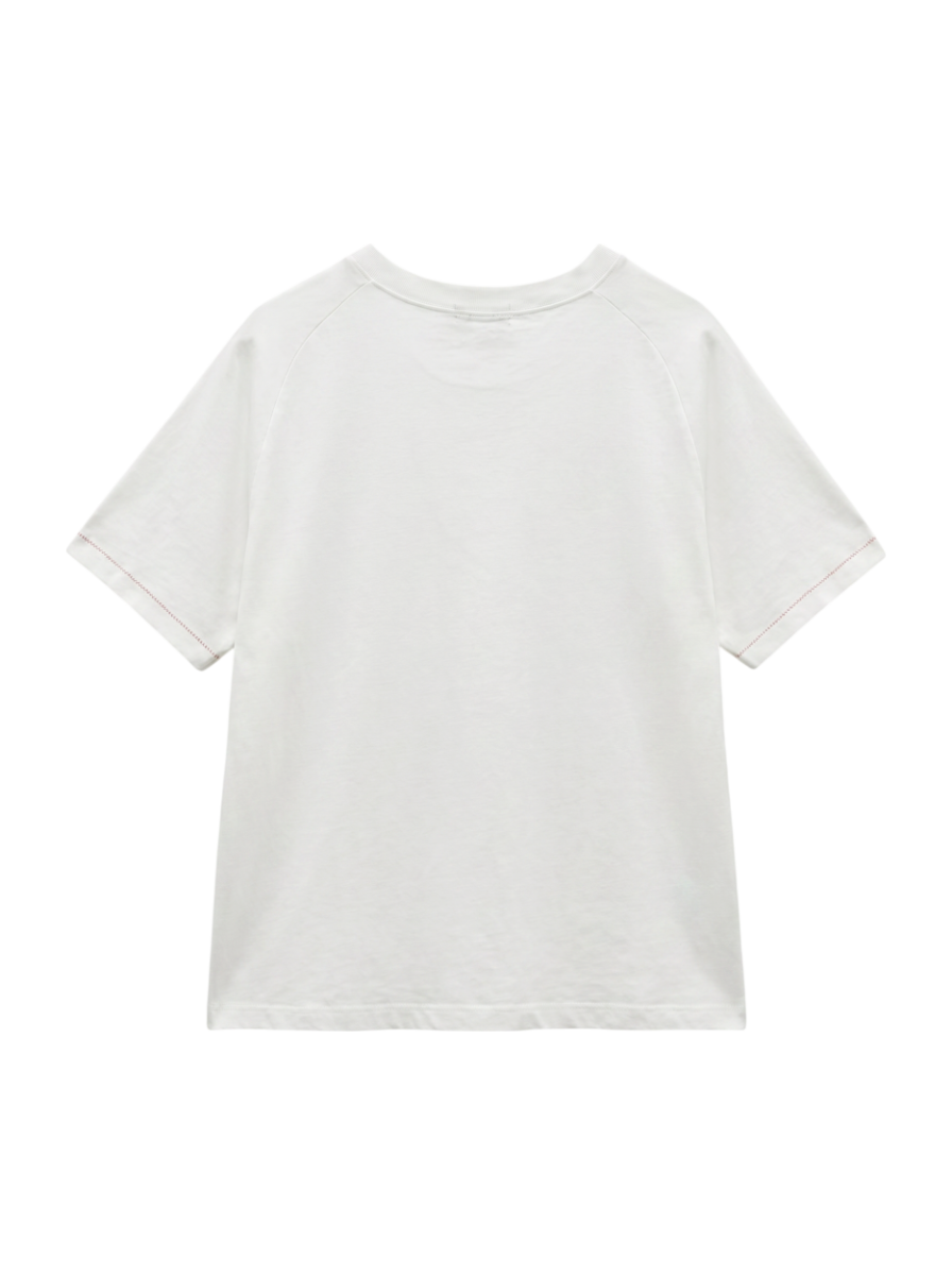 SHIPS any:〈ウォッシャブル〉ネック エンブロイダリー TEE