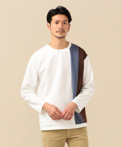 SHIPS: japan quality パネル アシンメトリー ポンチ ロングスリーブ カットソー (ロンT)