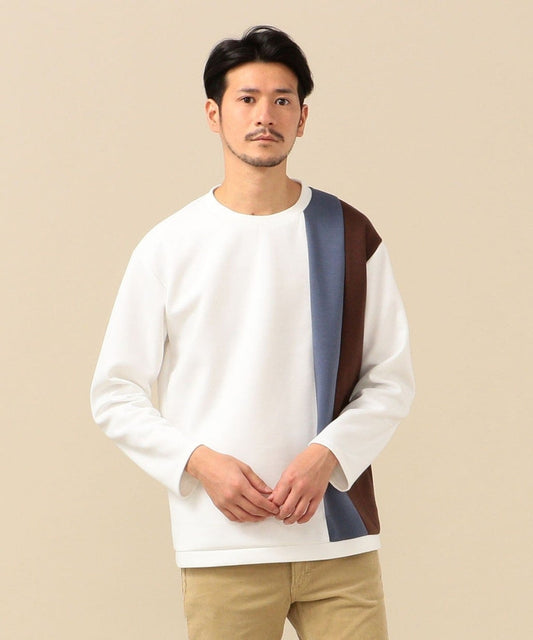SHIPS: japan quality パネル アシンメトリー ポンチ ロングスリーブ カットソー (ロンT)