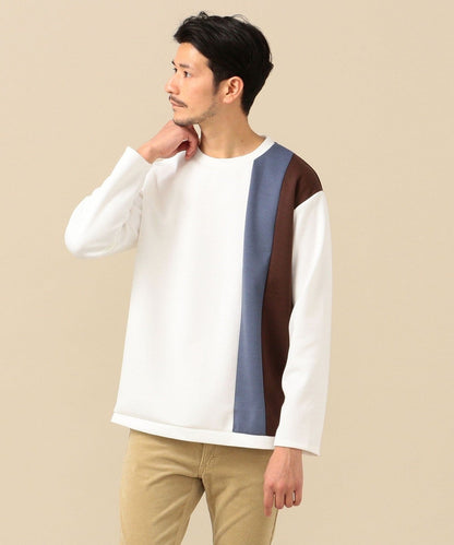 SHIPS: japan quality パネル アシンメトリー ポンチ ロングスリーブ カットソー (ロンT)