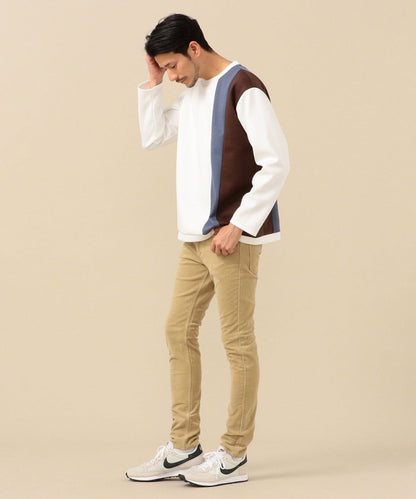 SHIPS: japan quality パネル アシンメトリー ポンチ ロングスリーブ カットソー (ロンT)