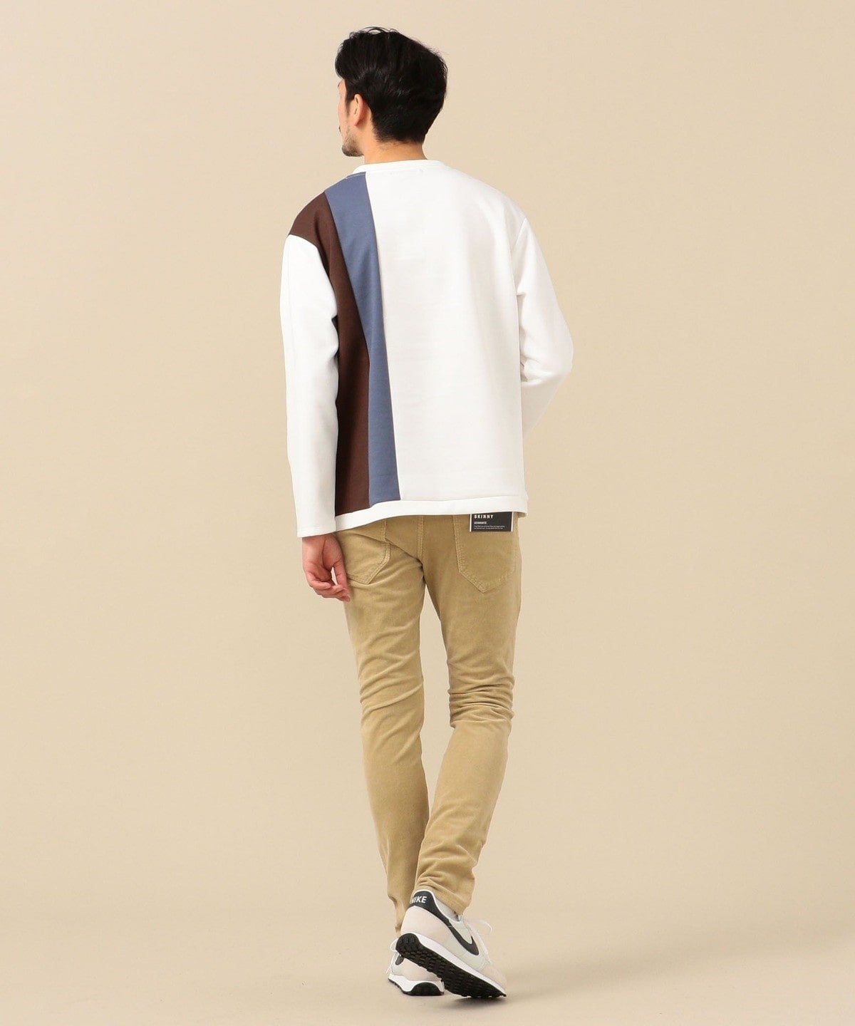 SHIPS: japan quality パネル アシンメトリー ポンチ ロングスリーブ カットソー (ロンT)