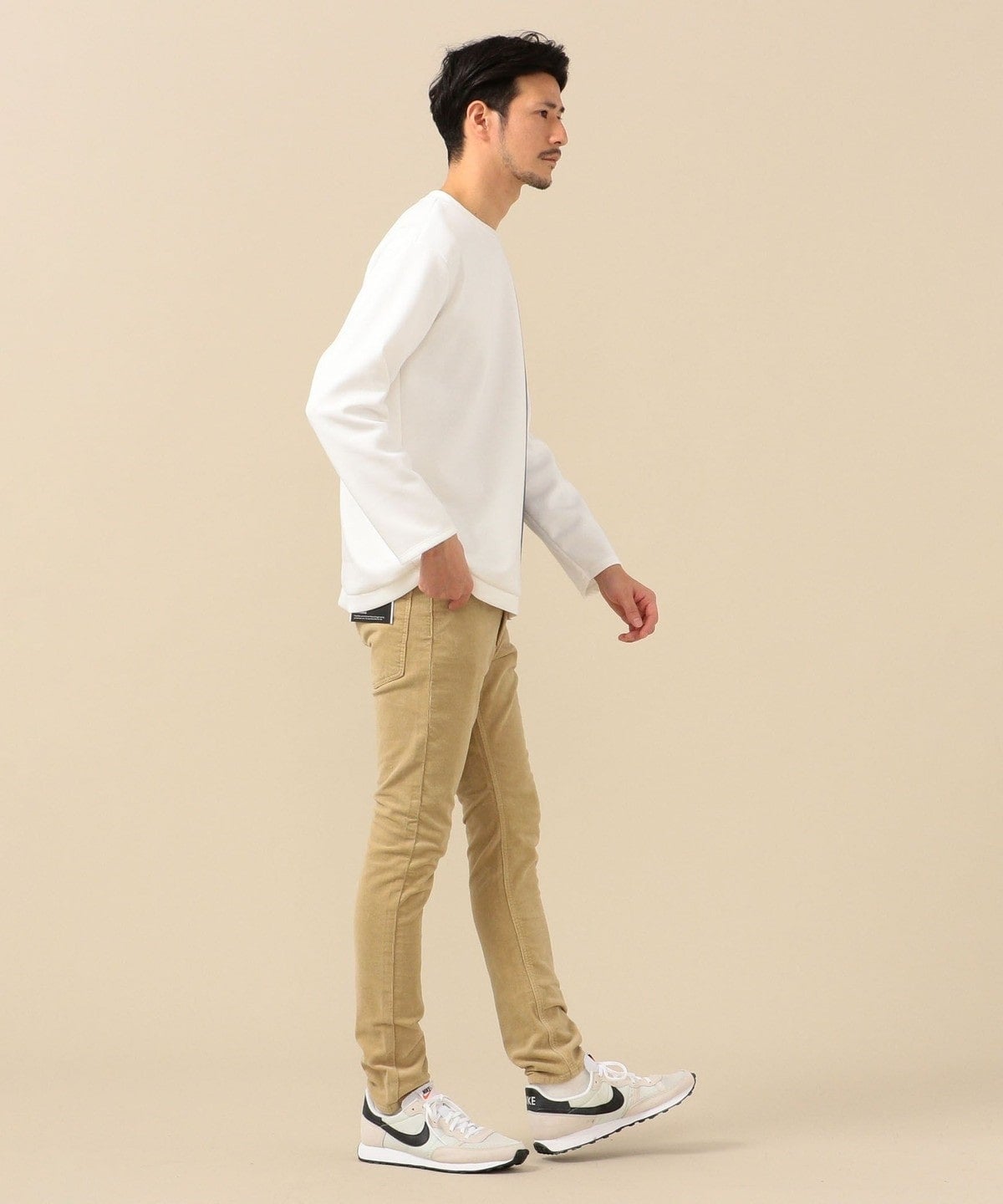 SHIPS: japan quality パネル アシンメトリー ポンチ ロングスリーブ カットソー (ロンT)