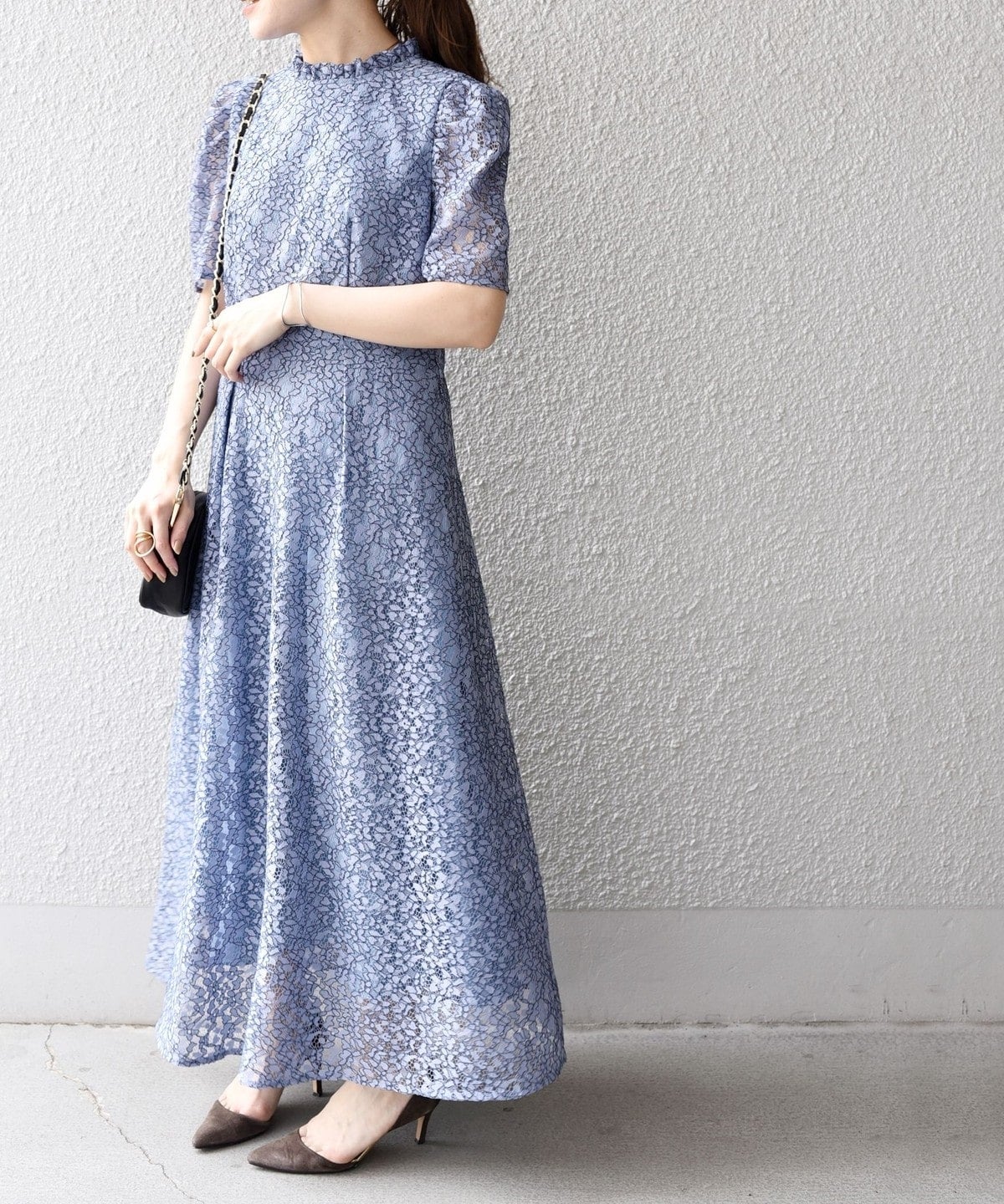 〈結婚式・パーティ〉【SHIPS別注】kaene:コードレース ワンピース