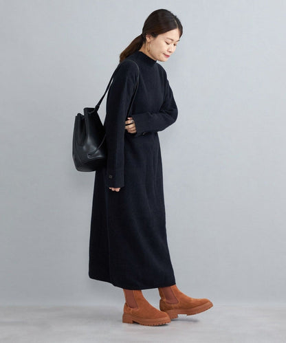 〈手洗い可能〉7Gウールカシミヤ片畦ワンピース