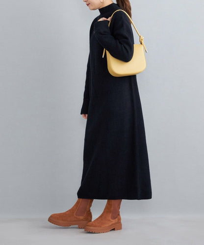 〈手洗い可能〉7Gウールカシミヤ片畦ワンピース