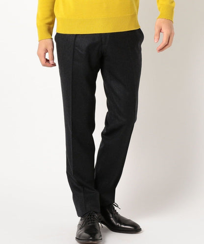 SD: 【CANONICO】ライト サキソニー ソリッドノープリーツ パンツ(ダークグレー)