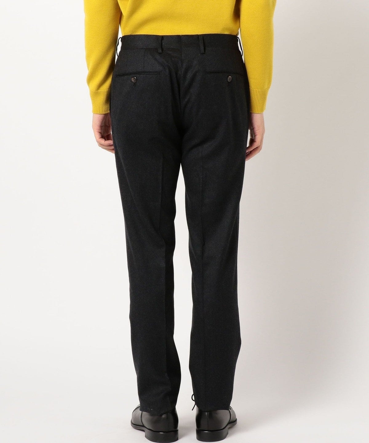 SD: 【CANONICO】ライト サキソニー ソリッドノープリーツ パンツ(ダークグレー)