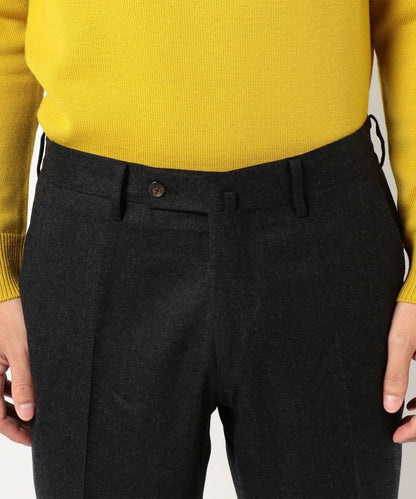 SD: 【CANONICO】ライト サキソニー ソリッドノープリーツ パンツ(ダークグレー)