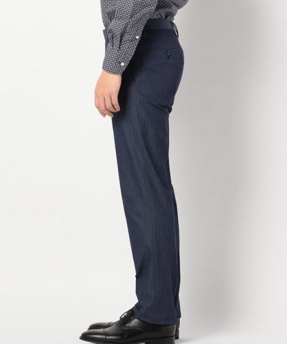 SD: 【ストレッチ】 コットン ヘリンボーン ドレスチノパンツ (ネイビー)