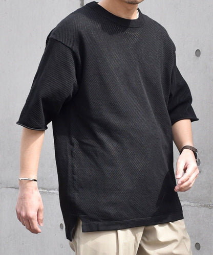 SHIPS any: 〈洗濯機可能〉シアー ハーフスリーブ ニット Tシャツ