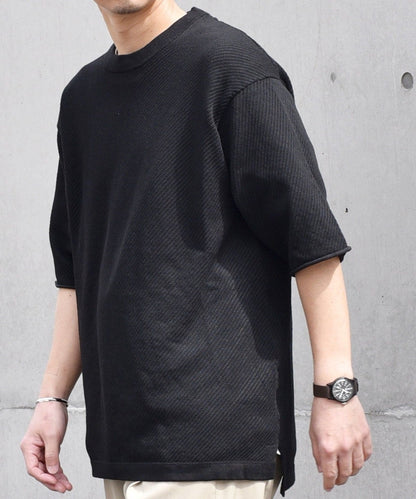SHIPS any: 〈洗濯機可能〉シアー ハーフスリーブ ニット Tシャツ