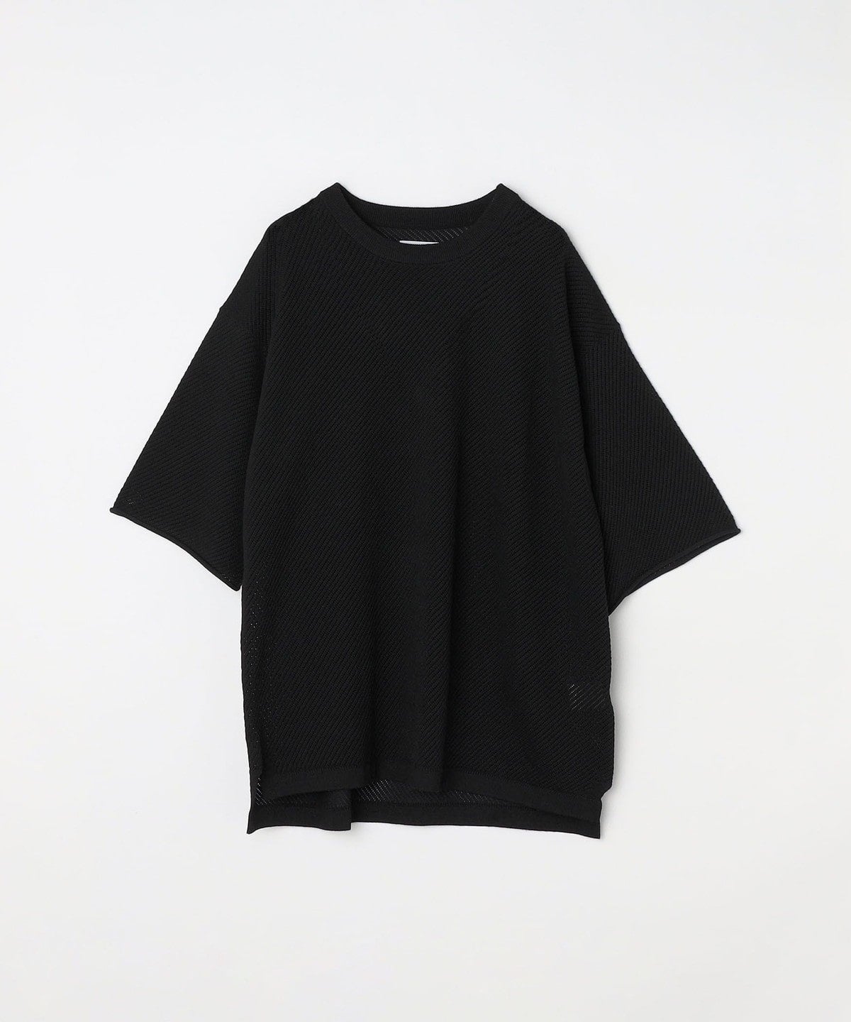 SHIPS any: 〈洗濯機可能〉シアー ハーフスリーブ ニット Tシャツ