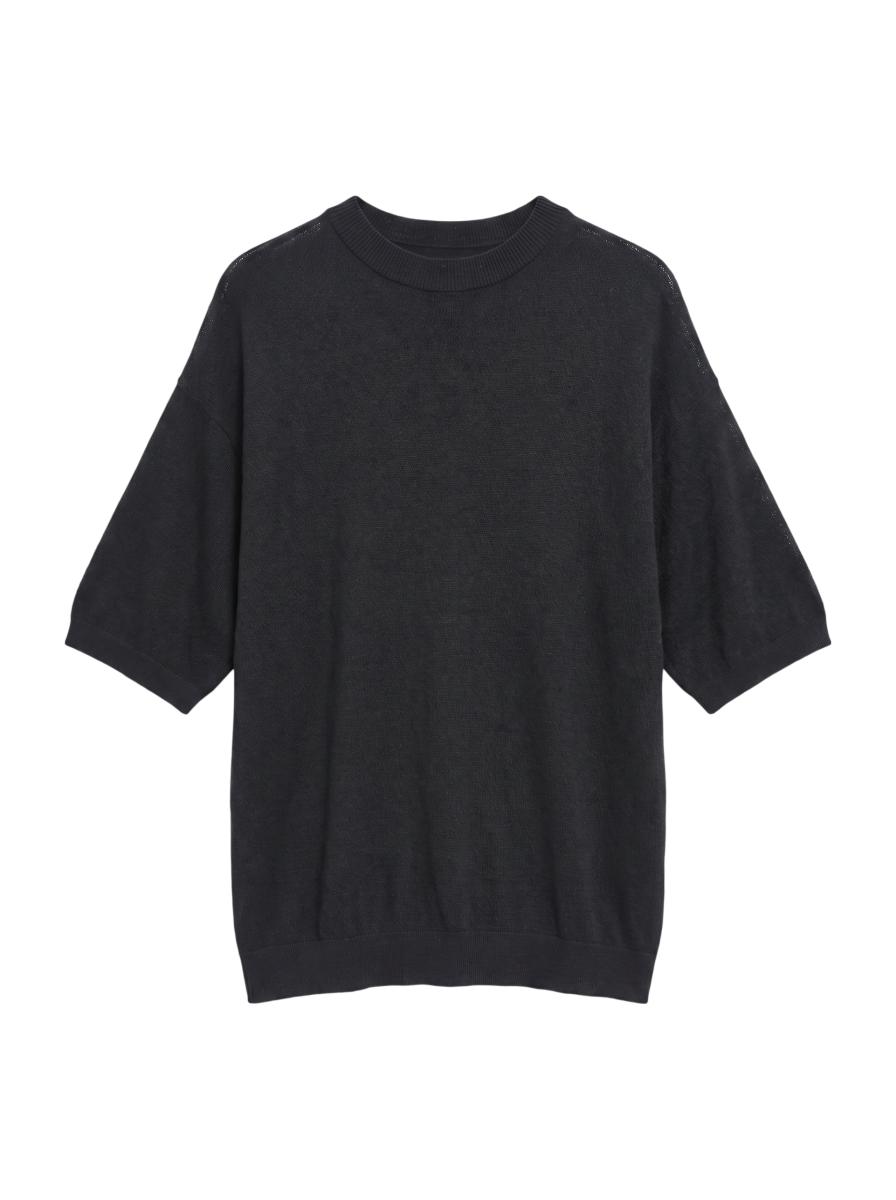 SHIPS any: 〈洗濯機可能〉シアー ハーフスリーブ ニット Tシャツ