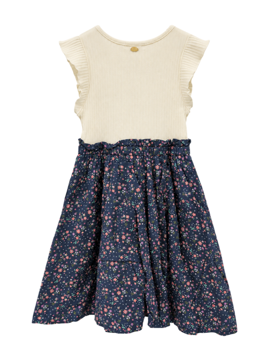 SHIPS KIDS:リブ フラワー ノースリーブ ワンピース(100〜130cm)