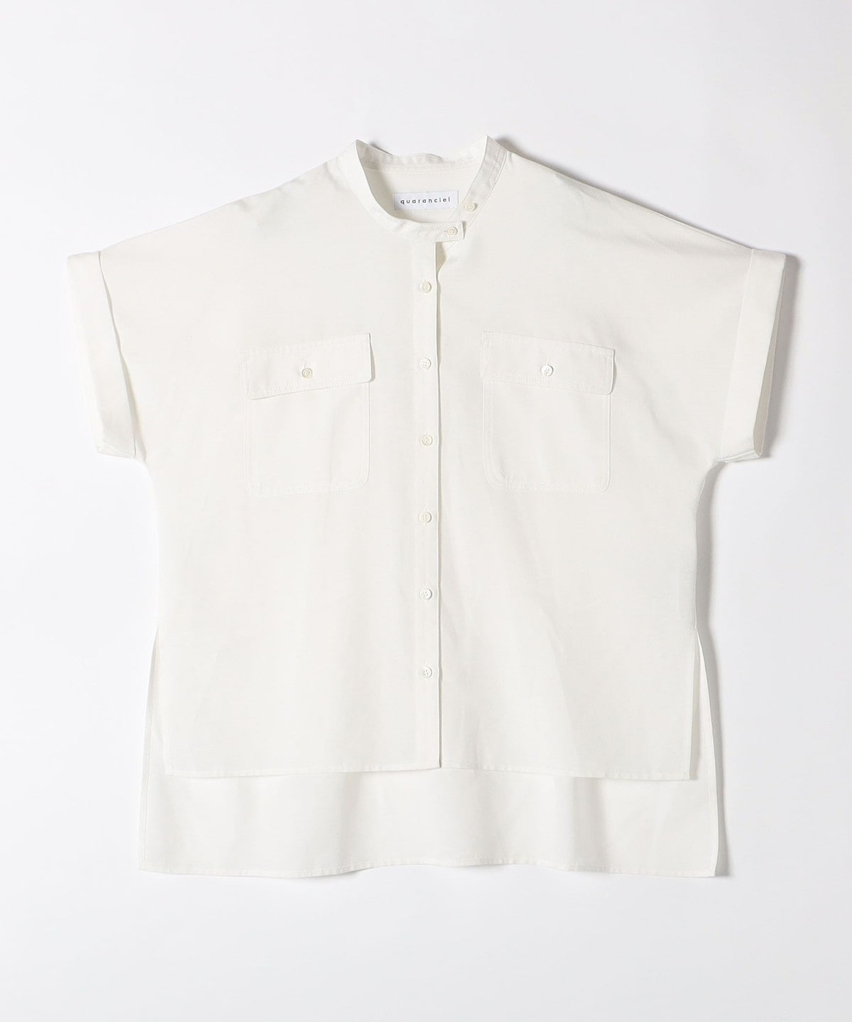 quaranciel:〈洗濯機可能〉ドレッシー ワーク ハーフスリーブ シャツ