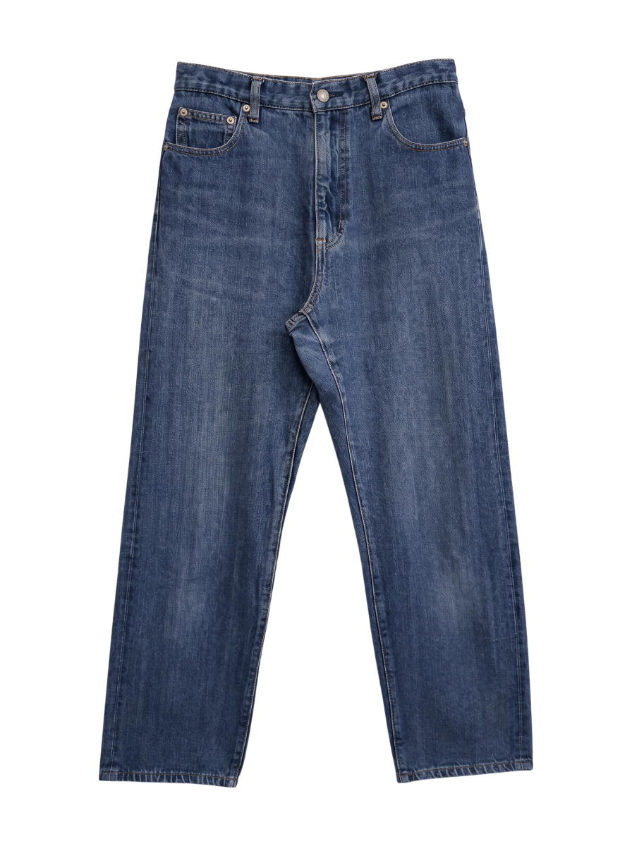 SHIPS any:〈ウォッシャブル〉ハイライズ ストレート デニムパンツ［SHIPS any DENIM］