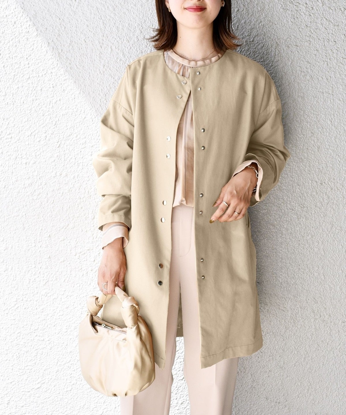 〈手洗い可能〉ツイルベルテッドコート