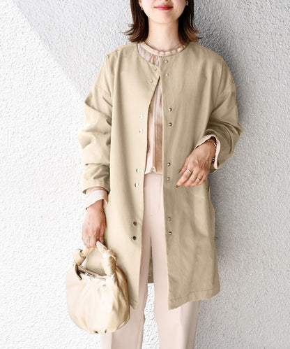 〈手洗い可能〉ツイルベルテッドコート