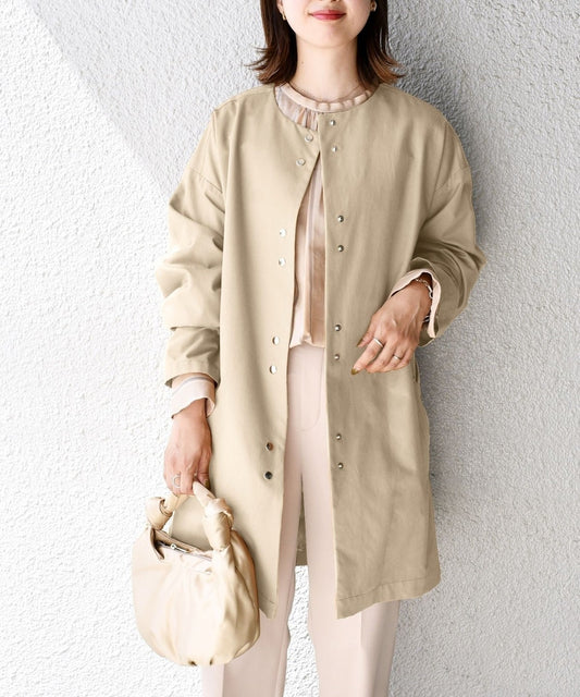 〈手洗い可能〉ツイルベルテッドコート