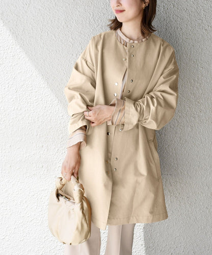 〈手洗い可能〉ツイルベルテッドコート