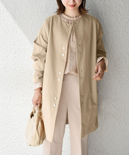 〈手洗い可能〉ツイルベルテッドコート