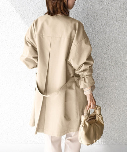 〈手洗い可能〉ツイルベルテッドコート