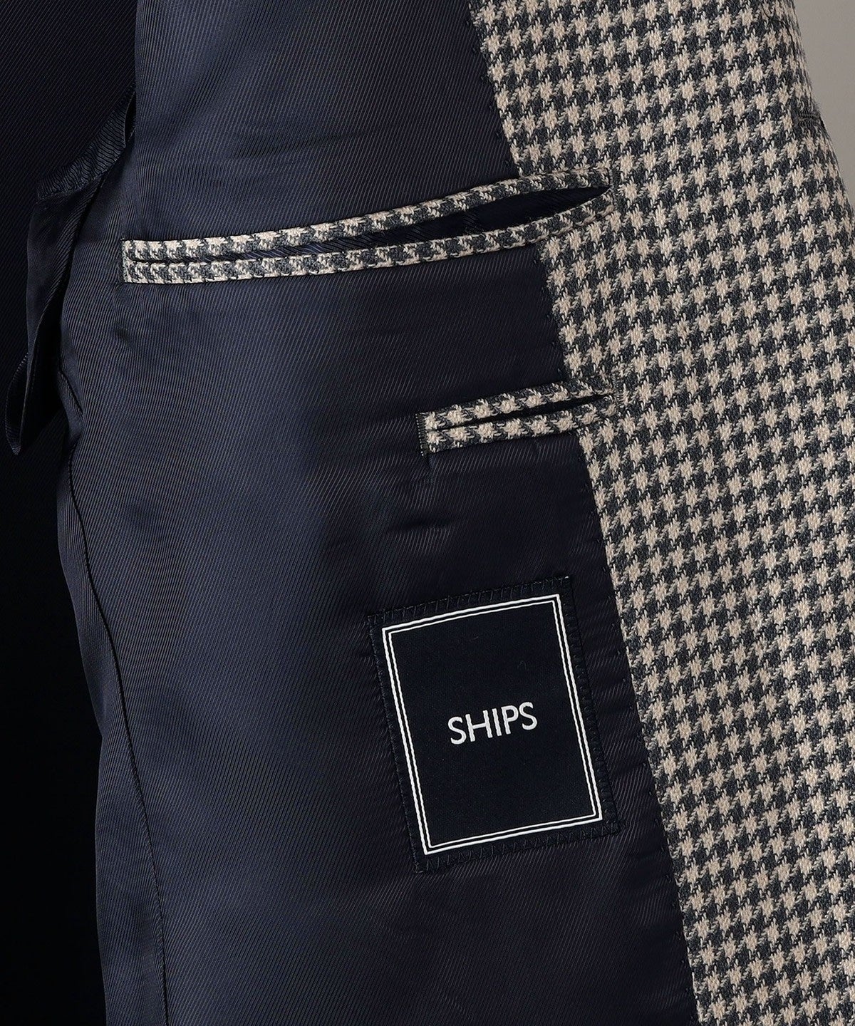SHIPS: ロロピアーナ ペコラネラ(R) ハウンドトゥース S3ボタン ジャケット