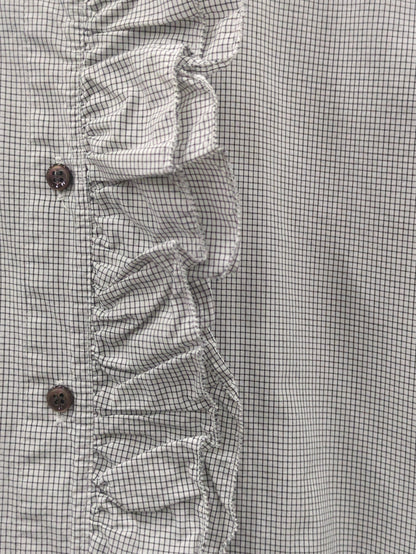Primary NavyLabel:ミニチェックフリルブラウス