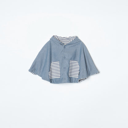 SHIPS KIDS:リバーシブル ボーダー マント 2018SS