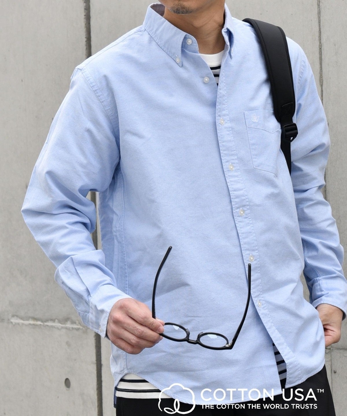 SHIPS any: COTTON USA ワンポイント ロゴ 刺繍 オックス ボタンダウン シャツ 24SS