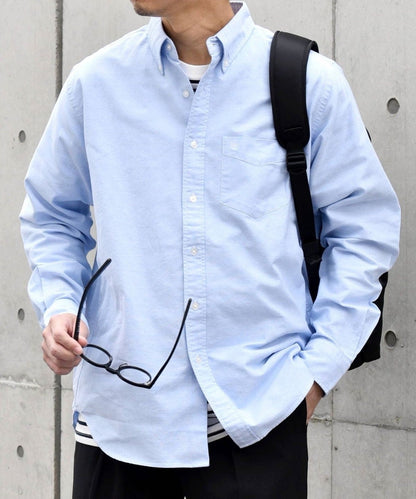 SHIPS any: COTTON USA ワンポイント ロゴ 刺繍 オックス ボタンダウン シャツ 24SS