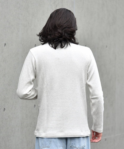 SHIPS: ワッフル フェイクレイヤード クルーネック Tシャツ (ロンT)2