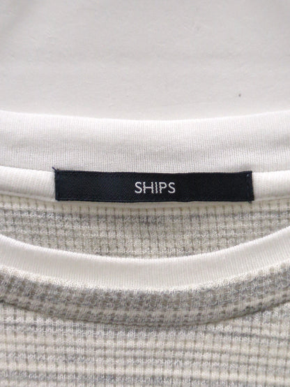 SHIPS: ワッフル フェイクレイヤード クルーネック Tシャツ (ロンT)2