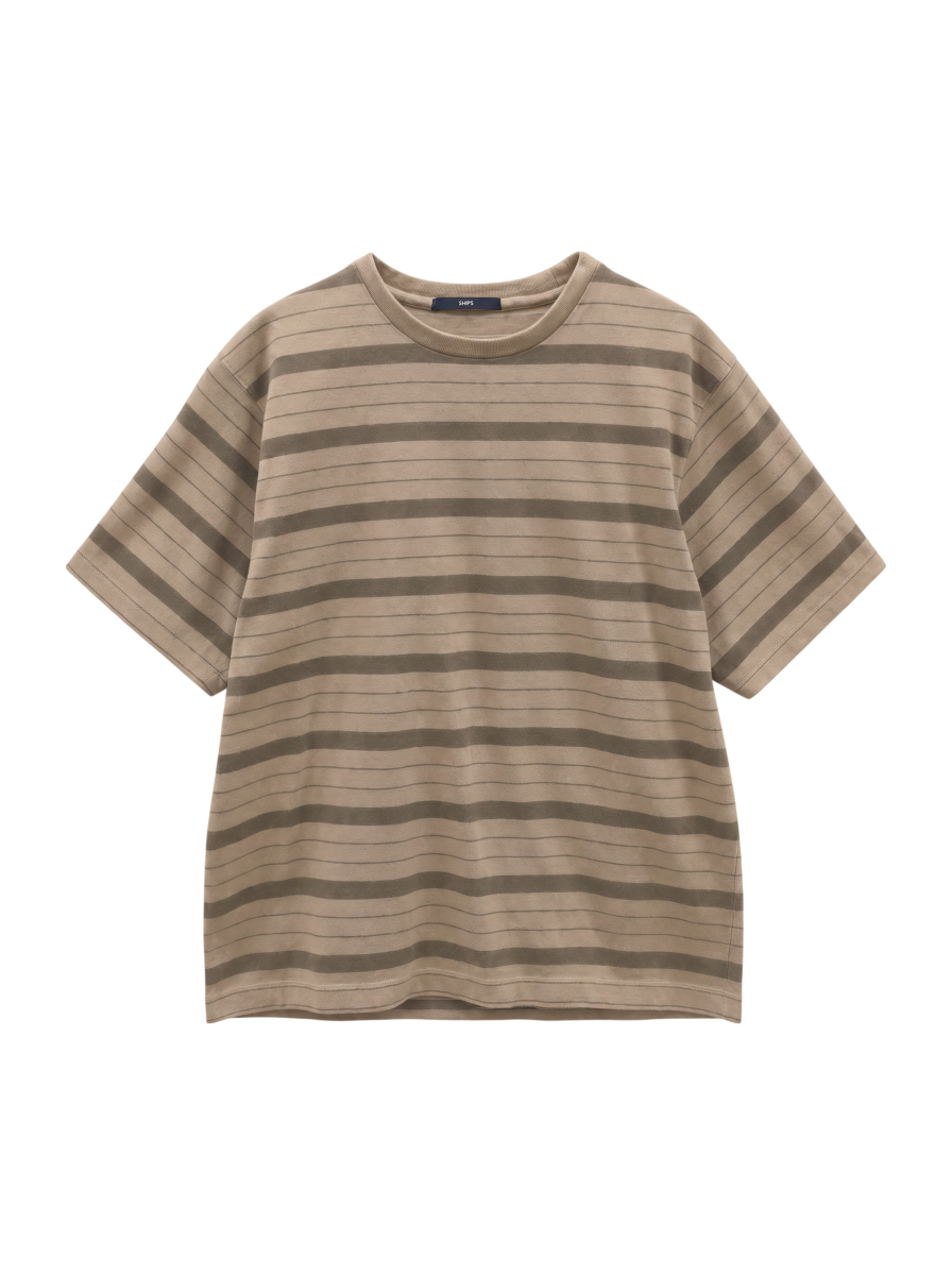 SHIPS: プレーティング ボーダー ロングスリーブ Tシャツ (ロンT)