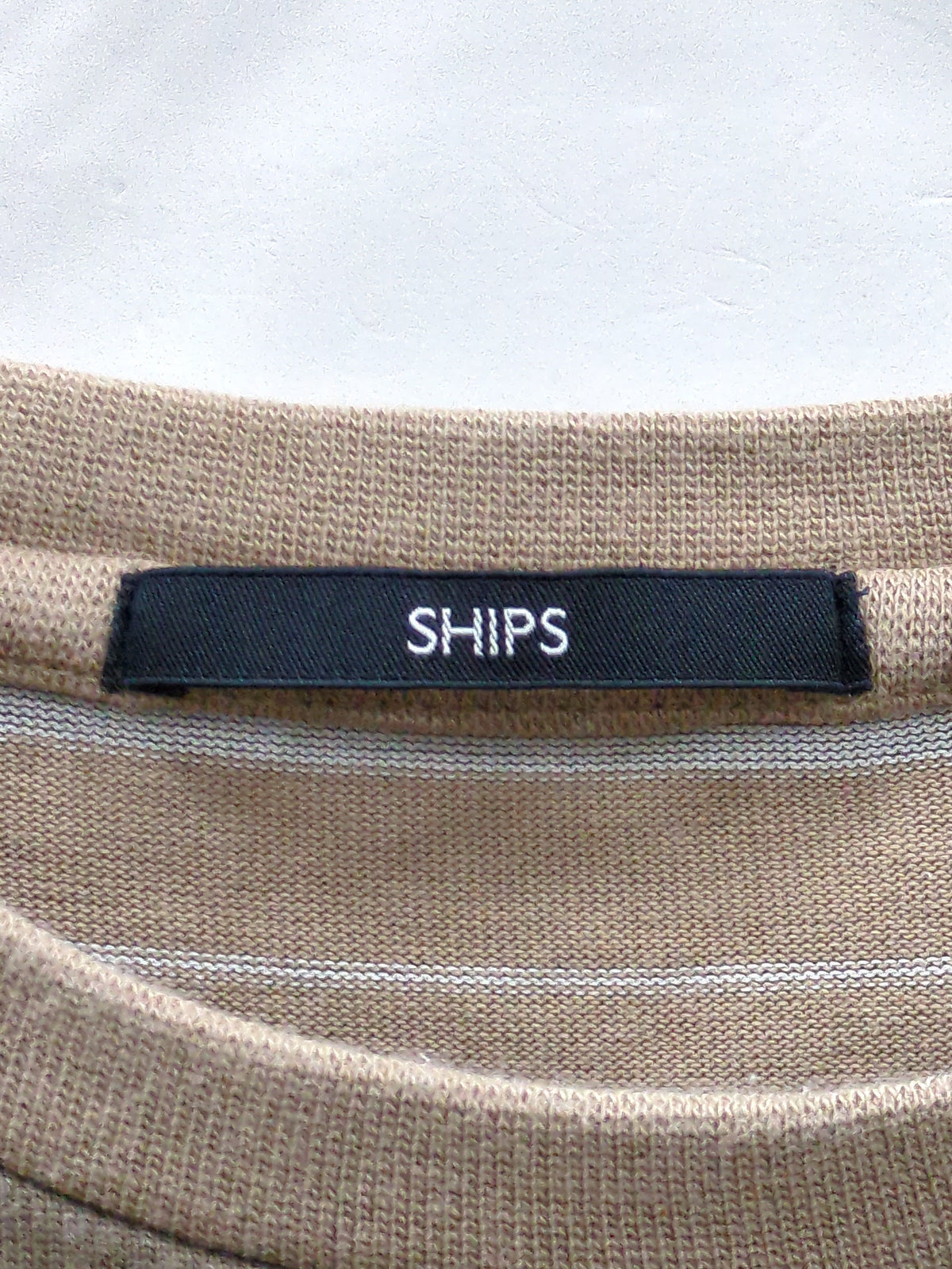 SHIPS: プレーティング ボーダー ロングスリーブ Tシャツ (ロンT)