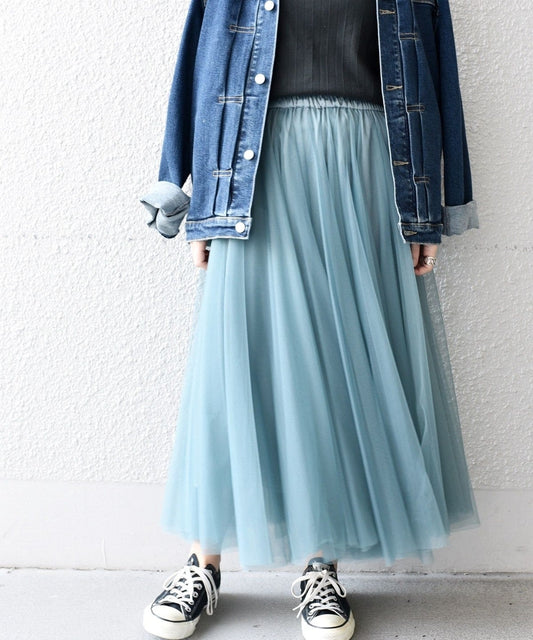 【ZOZO限定】チュールエアリーロングスカート