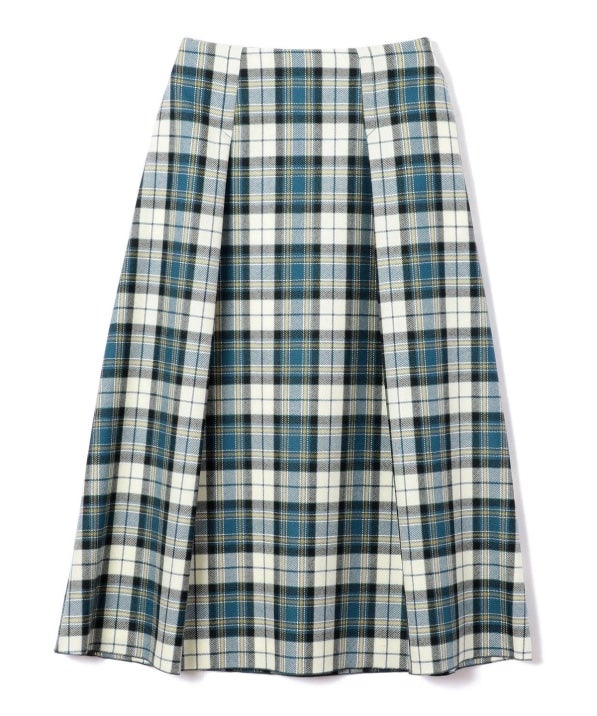 PrimaryNavyLabel:チェックバックベルトフレアスカート