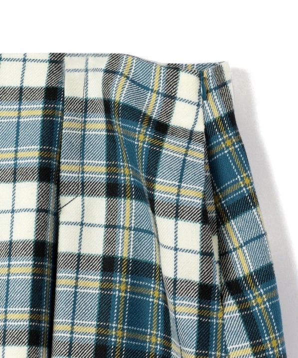 PrimaryNavyLabel:チェックバックベルトフレアスカート