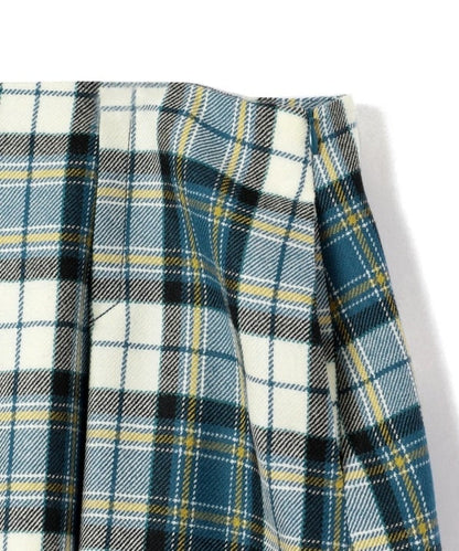 PrimaryNavyLabel:チェックバックベルトフレアスカート
