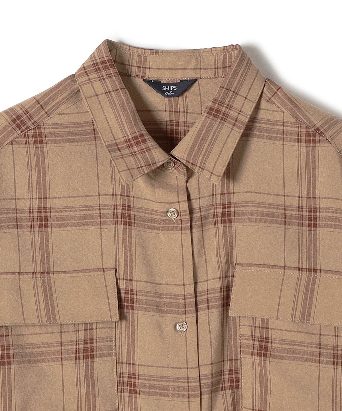 SHIPS Colors:〈洗濯機可能〉シャドー チェック クロップド シャツ