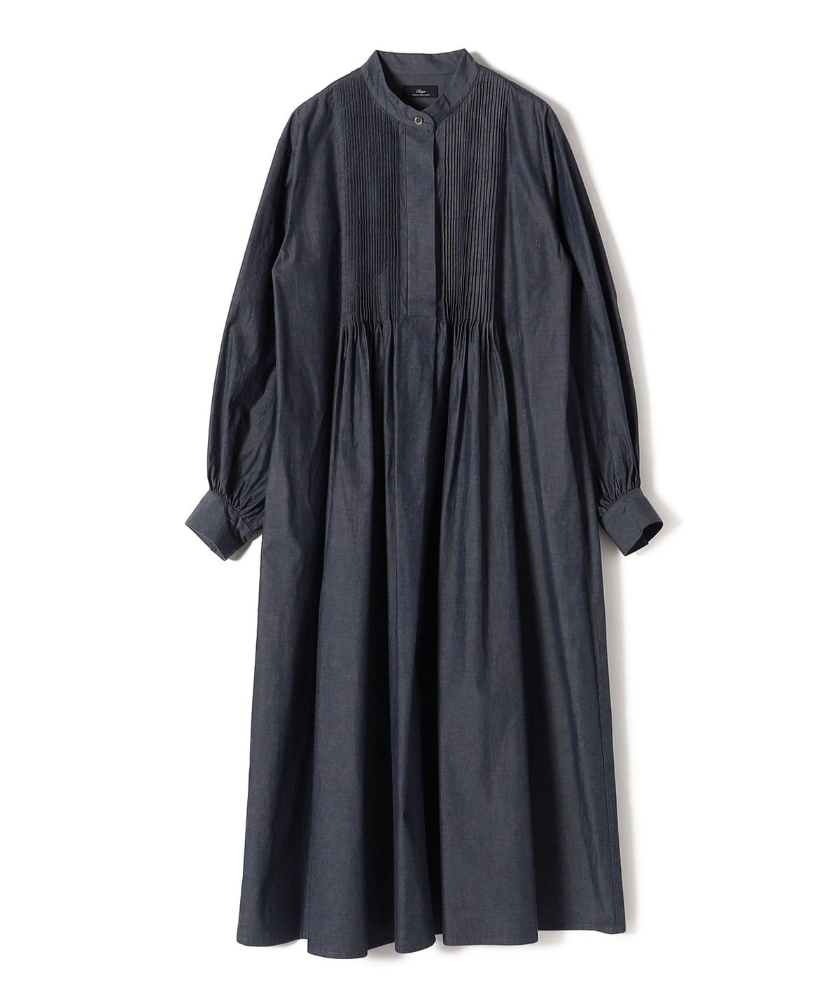 Primary NavyLabel:〈手洗い可能〉デニム シャンブレー ピンタック ワンピース