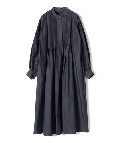 Primary NavyLabel:〈手洗い可能〉デニム シャンブレー ピンタック ワンピース
