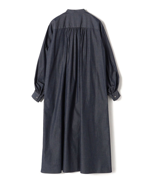 Primary NavyLabel:〈手洗い可能〉デニム シャンブレー ピンタック ワンピース