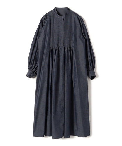 Primary NavyLabel:〈手洗い可能〉デニム シャンブレー ピンタック ワンピース