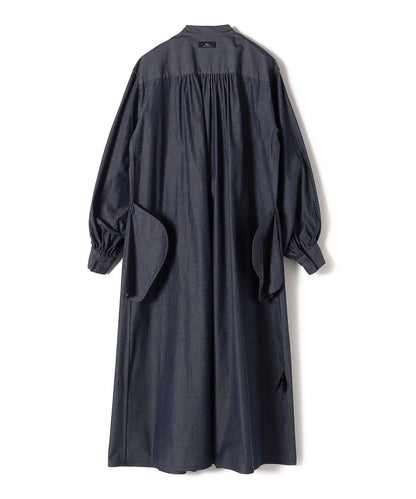Primary NavyLabel:〈手洗い可能〉デニム シャンブレー ピンタック ワンピース
