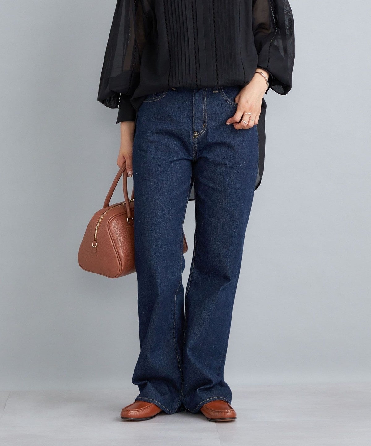 〈洗濯機可能〉11.5oz デニムセミフレアパンツ
